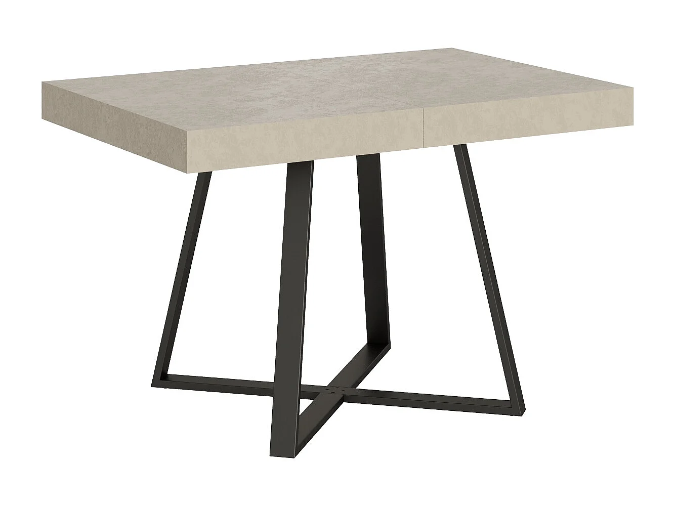 Uitschuifbare tafel 120/224x90 cm Abbraccio kasjmier met antraciete poten