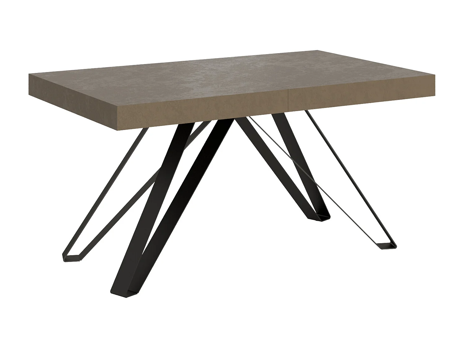 Table extensible 160/420X90 cm Terium taupe pieds anthracite