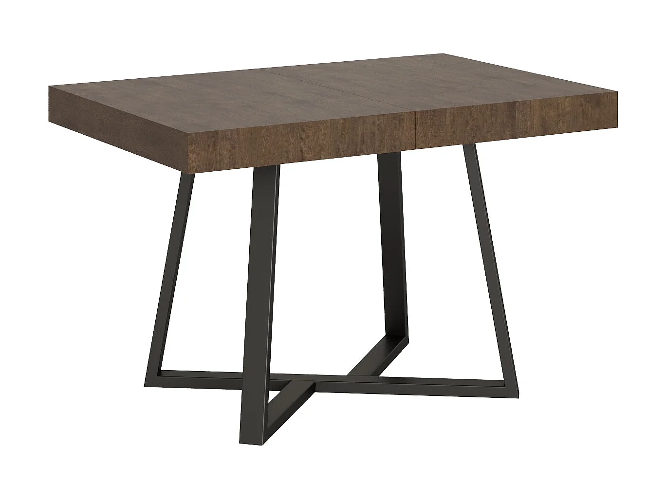 Uitschuifbare tafel 120/224x90 cm Zeplir walnoot met antraciete poten