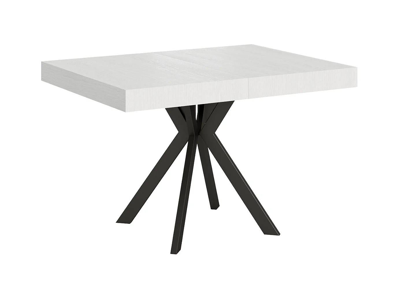 Table extensible 90x120/224 cm Dolcezza frêne blanc pieds anthracite