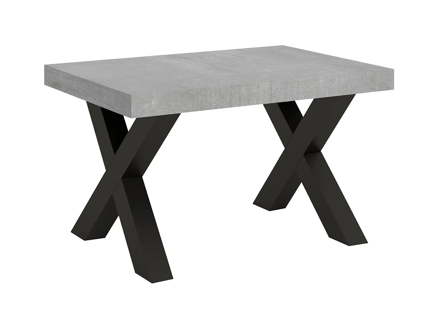 Table extensible 90x120/224 cm Traffic Ciment cadre Anthracite