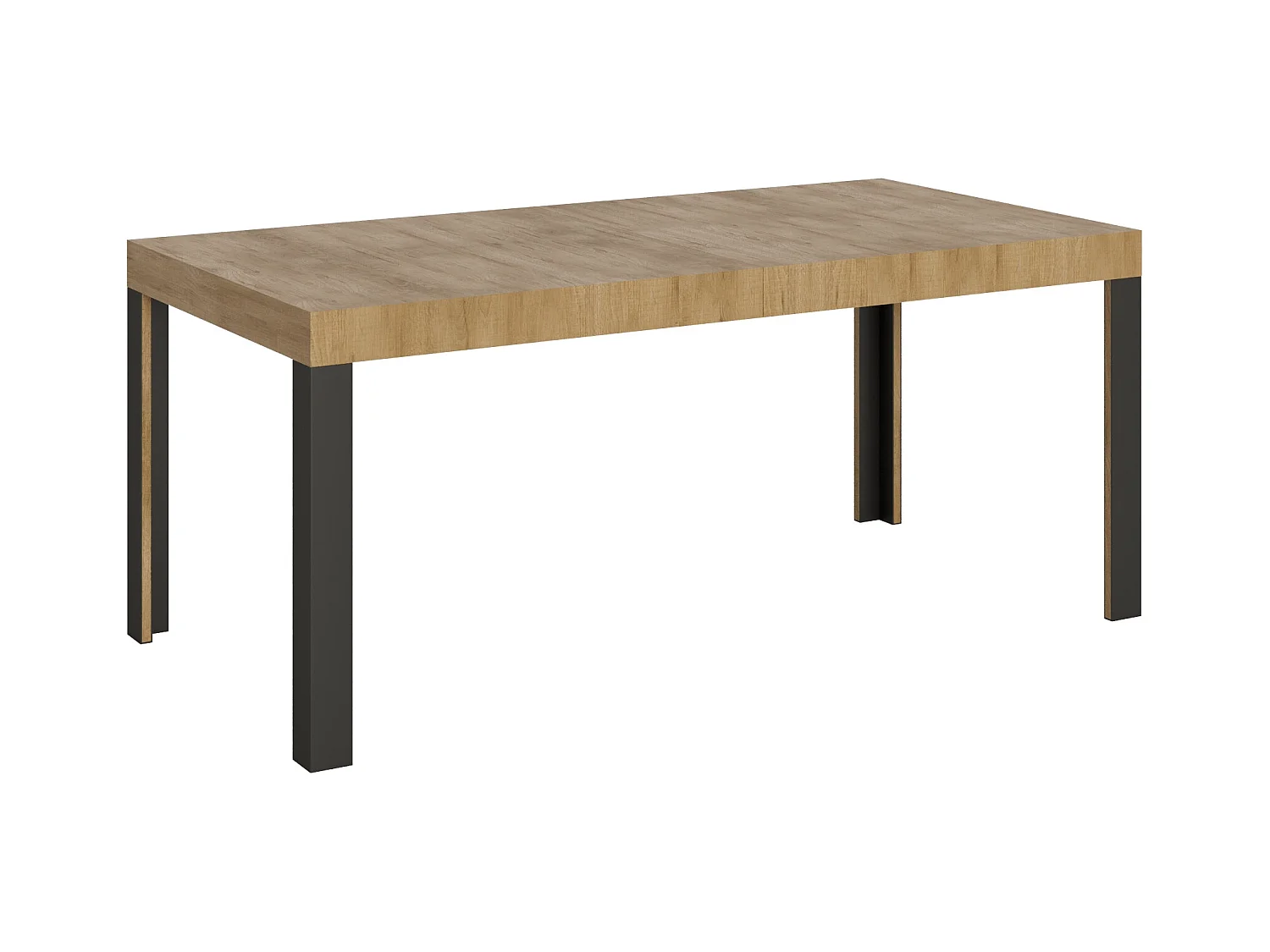 Uitschuifbare tafel 90x200/304 cm Linea natuur eiken frame antraciet