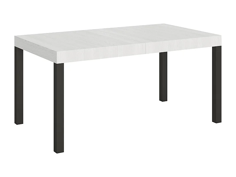 Table extensible 160/244x80 cm Everyday frêne blanc pieds anthracite