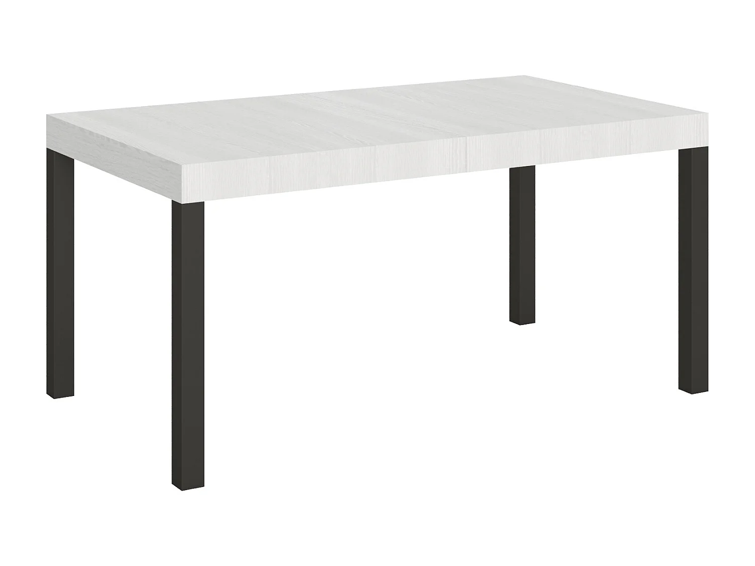 Udtræksbord til hverdagsbrug 160/244x80 cm hvid ask antracit ben