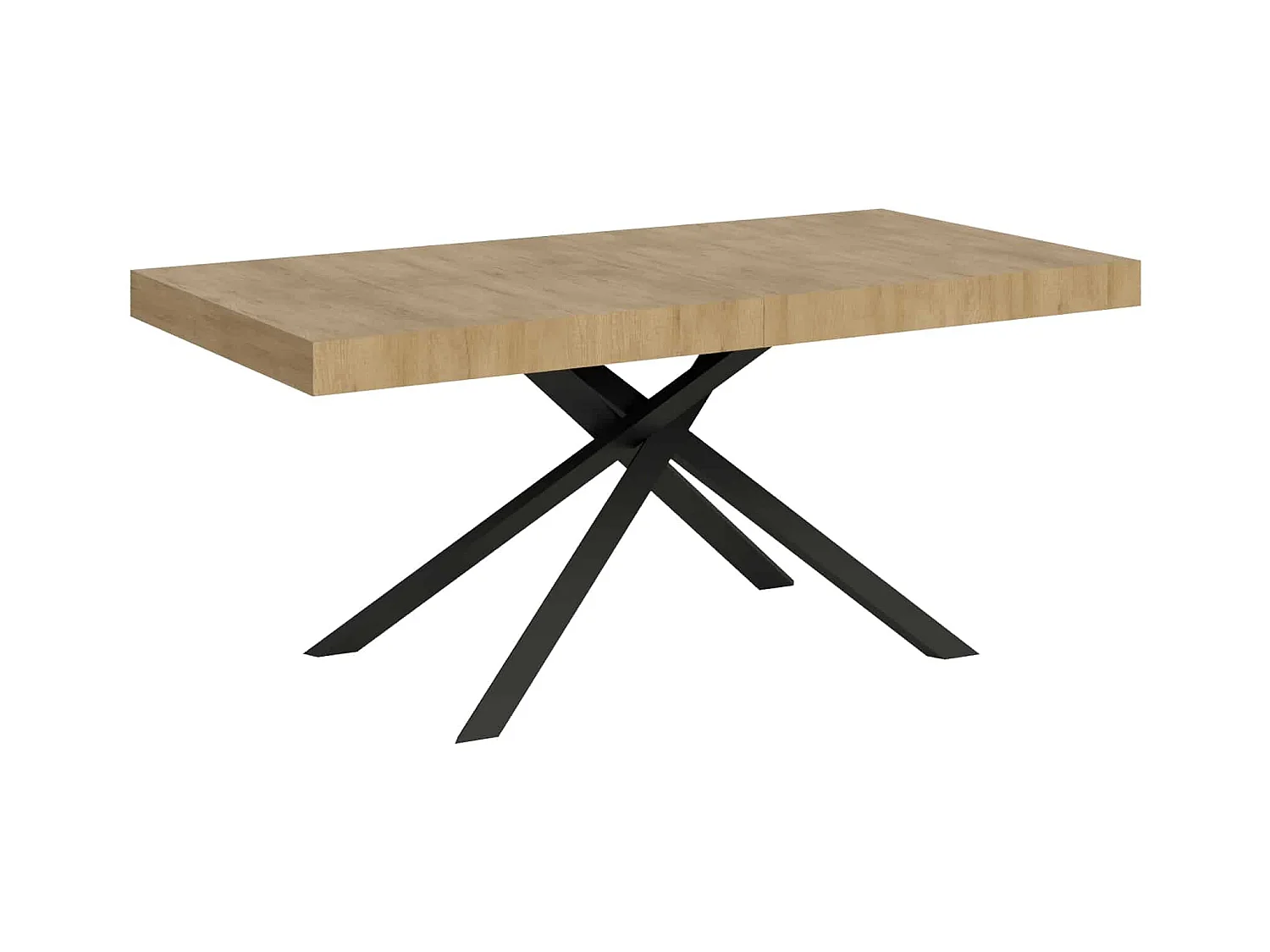 Uitschuifbare tafel 90x200/460cm Karida natuur eiken frame antraciet