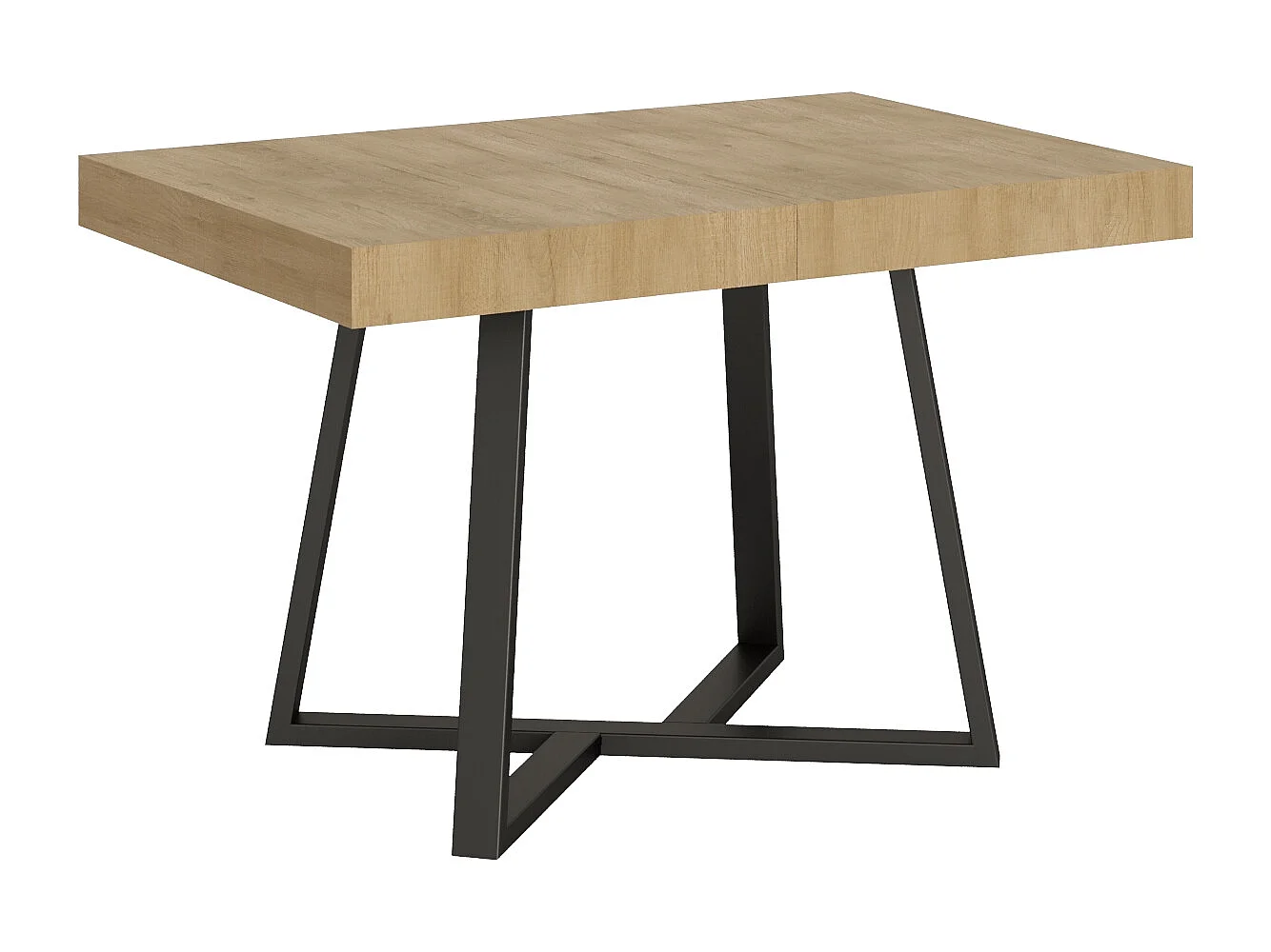 Table extensible 120/224x90 cm Zeplir chêne nature pieds anthracite