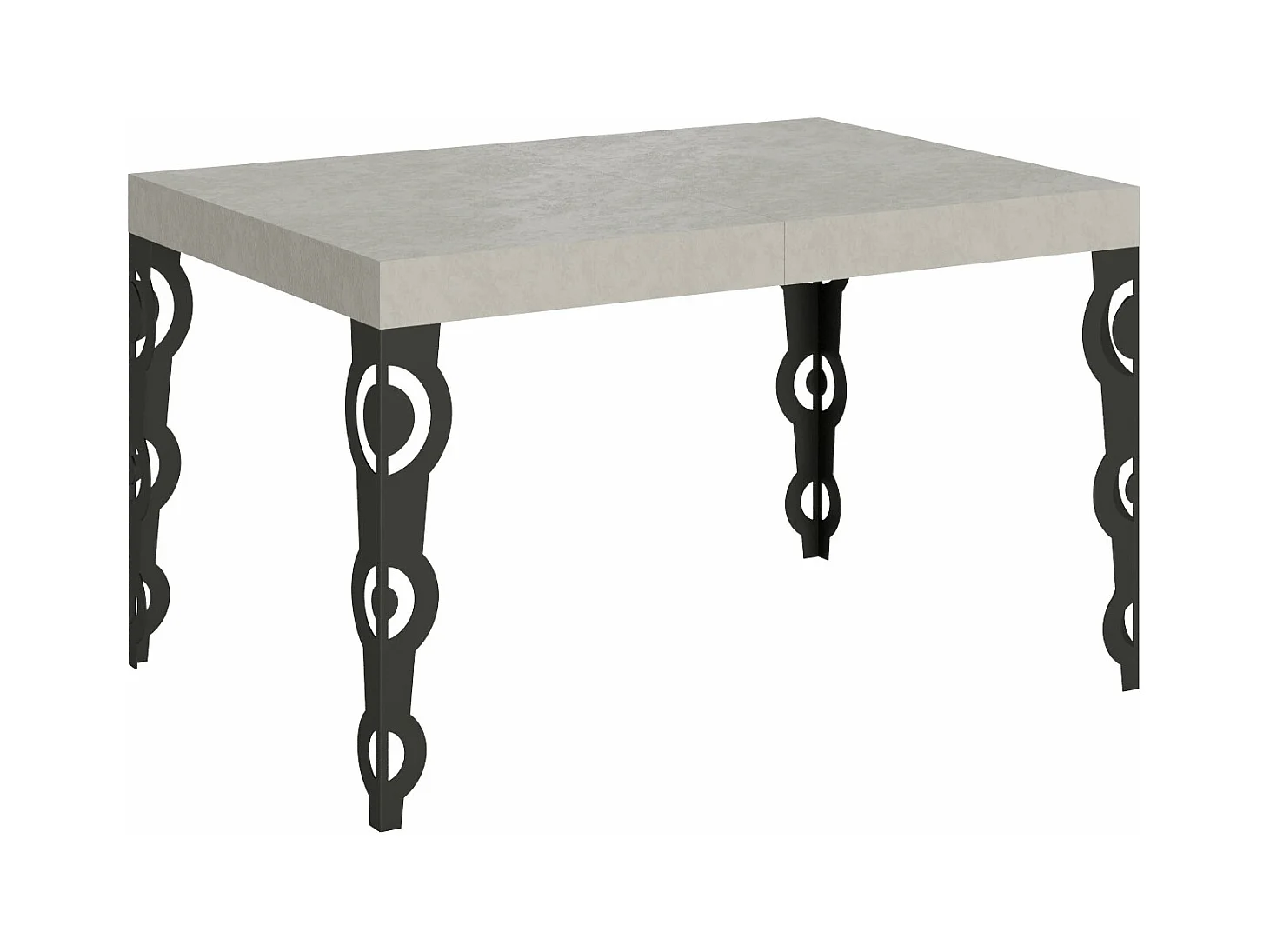 Karamay Kaschmir-Ausziehtisch 140/244x90 cm mit anthrazitfarbenen Beinen