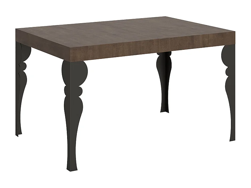 Table extensible 140/224x80cm Paxon noyer pieds anthracite