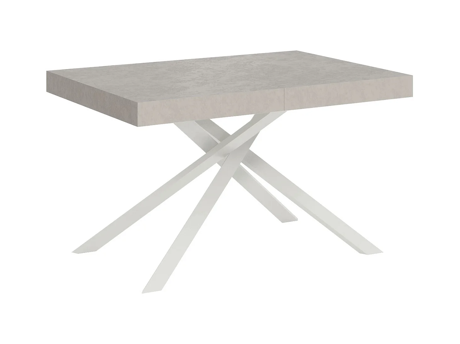 Table extensible 80x140/224 cm Karida cachemire pieds blancs