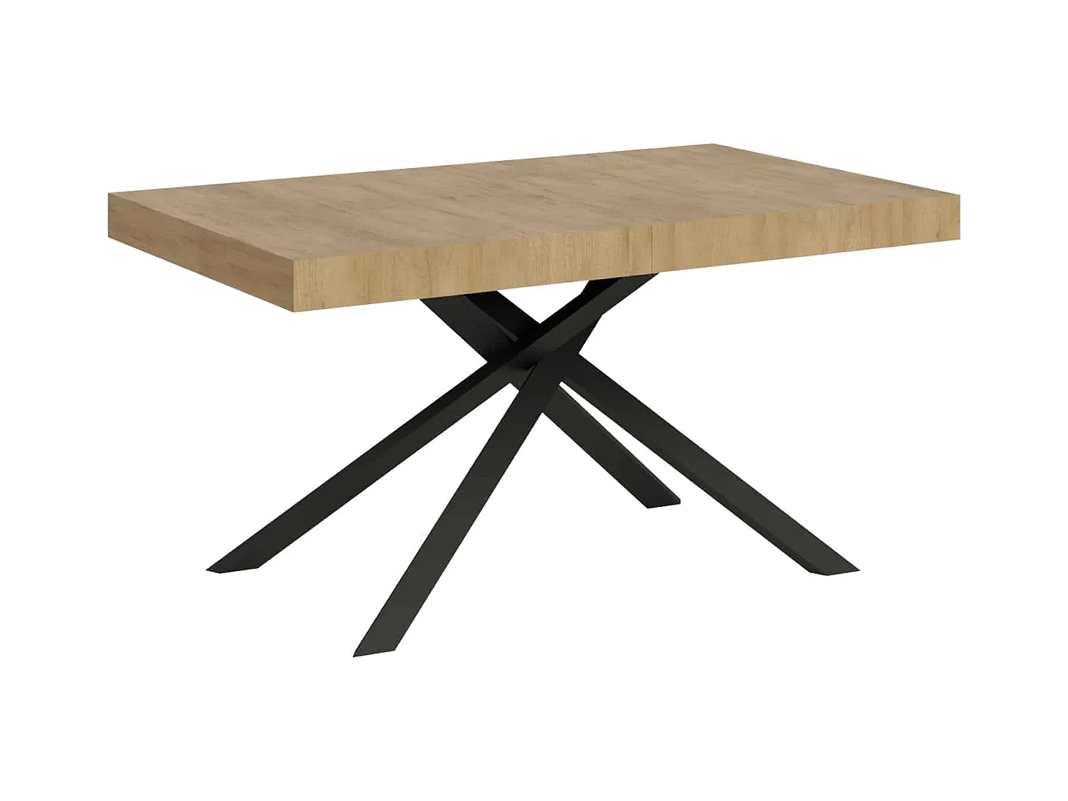 Table extensible 80x140/224 cm Karida chêne nature pieds anthracite