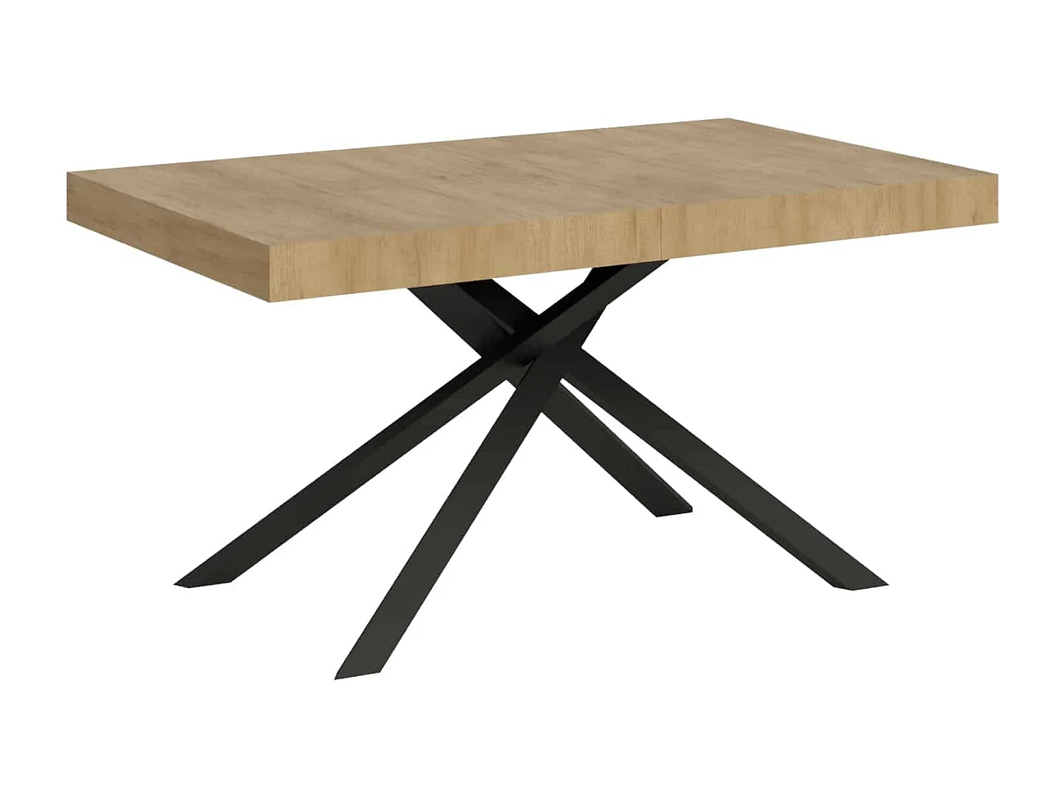 Mesa extensible 140/224x80 cm Karida roble natural patas antracita