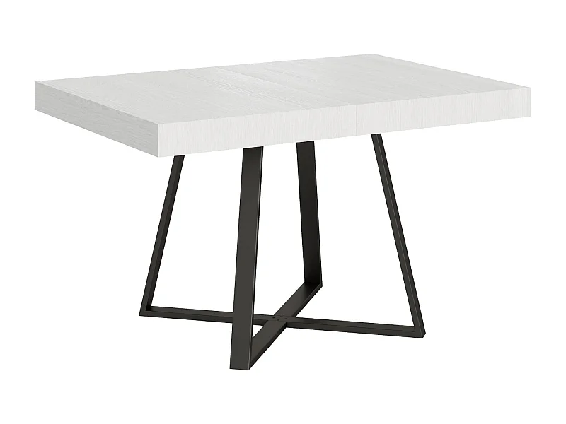 Uitschuifbare tafel 90x130/234 cm Abbraccio eiken wit frame antraciet