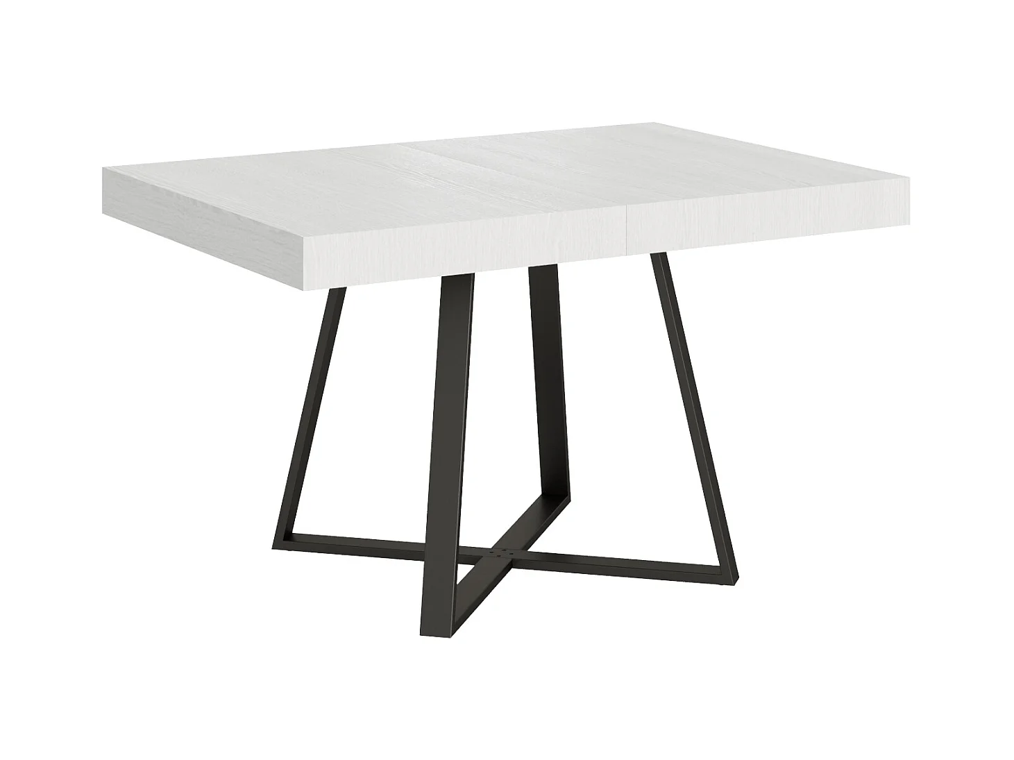 Table extensible 90x130/234 cm Abbraccio frêne blanc pieds anthracite
