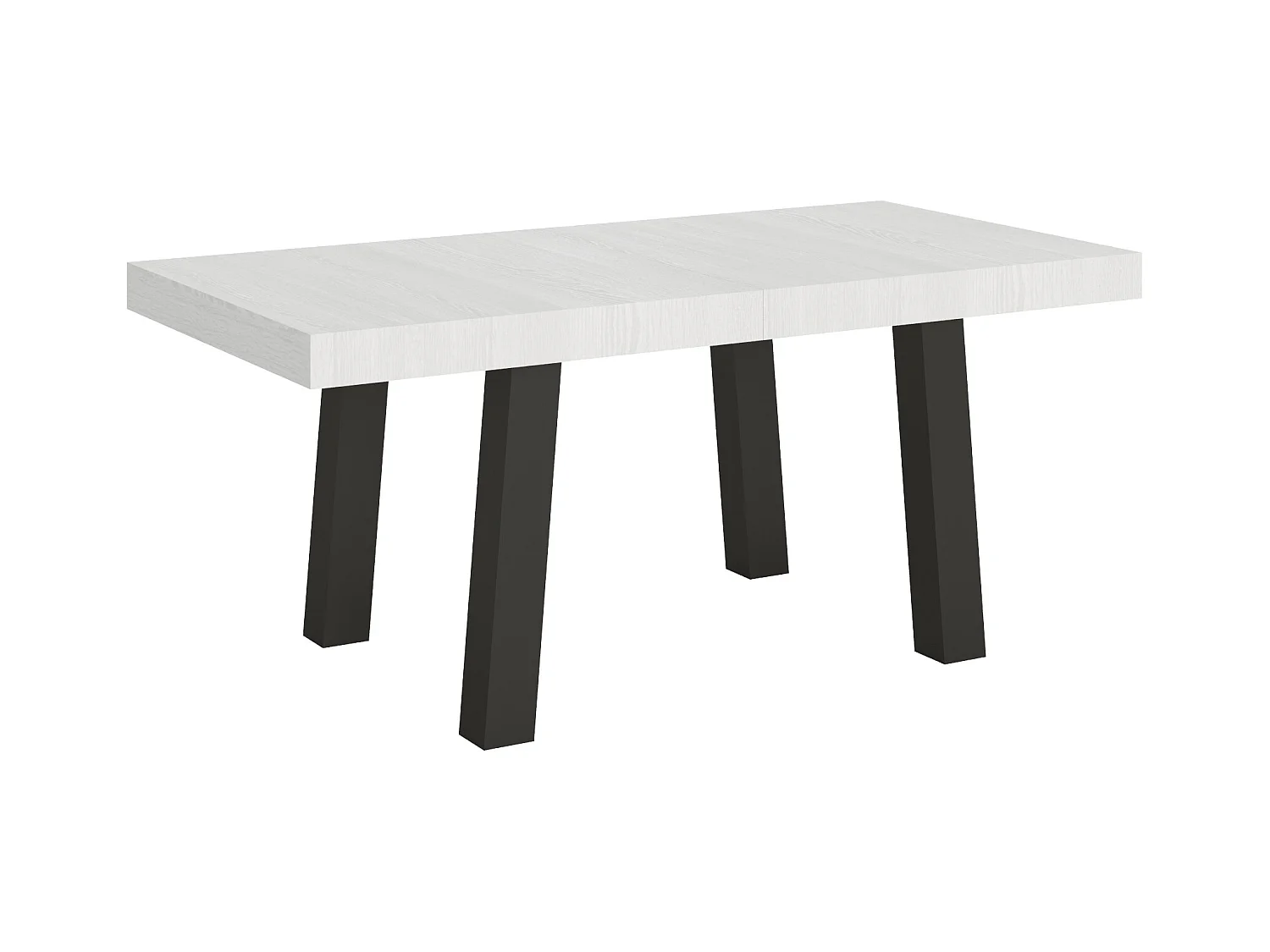 Table extensible 90x200/460 cm Bridge Frêne Blanc cadre Anthracite