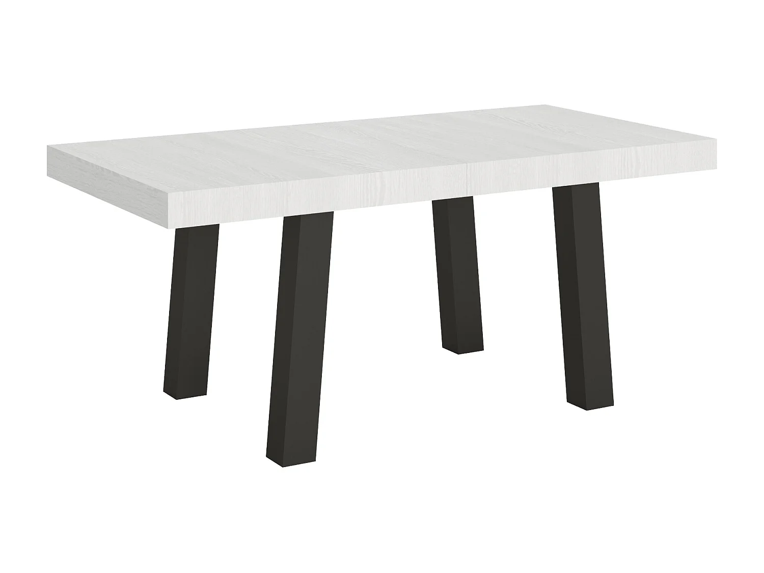 Uitschuifbare tafel 90x200/460 cm Bridge eiken wit frame antraciet