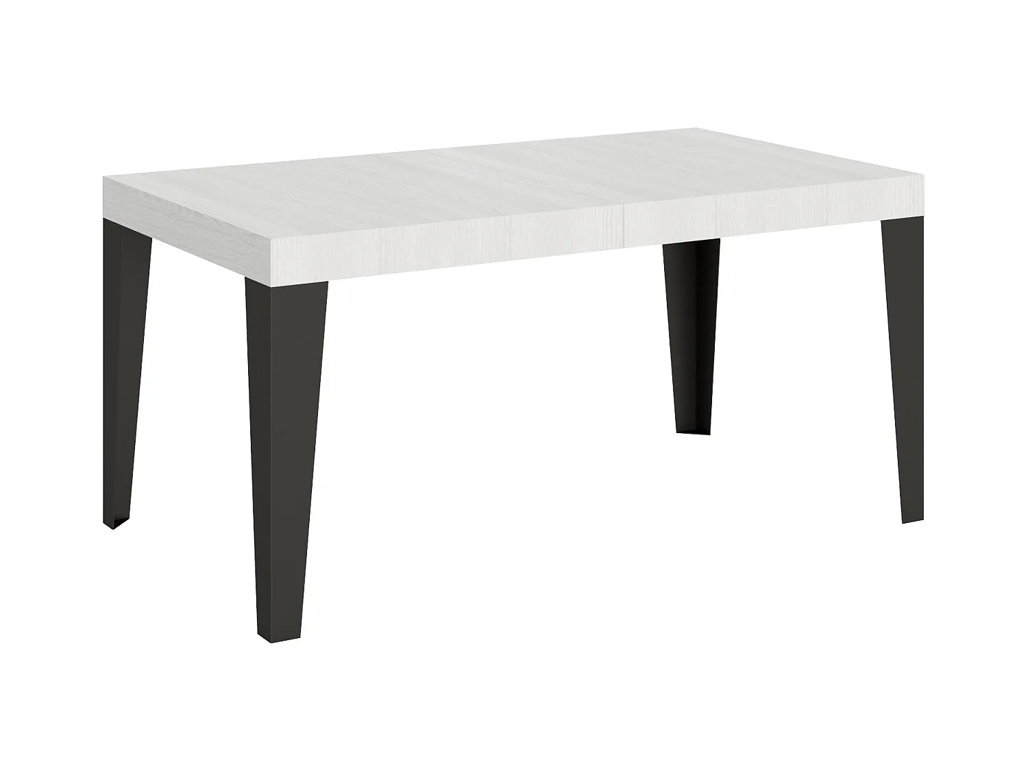 Table extensible 80x160/244 cm Flame Frêne Blanc cadre Anthracite
