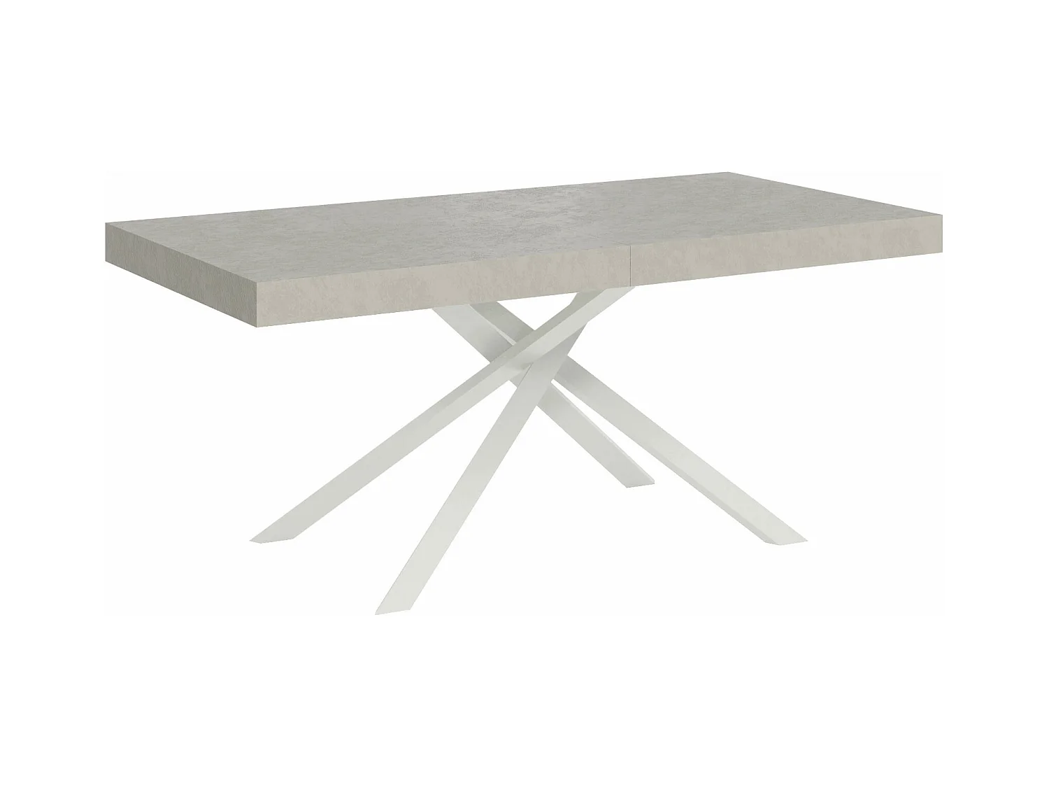 Table extensible 90x200/304cm Karida cachemire pieds blancs