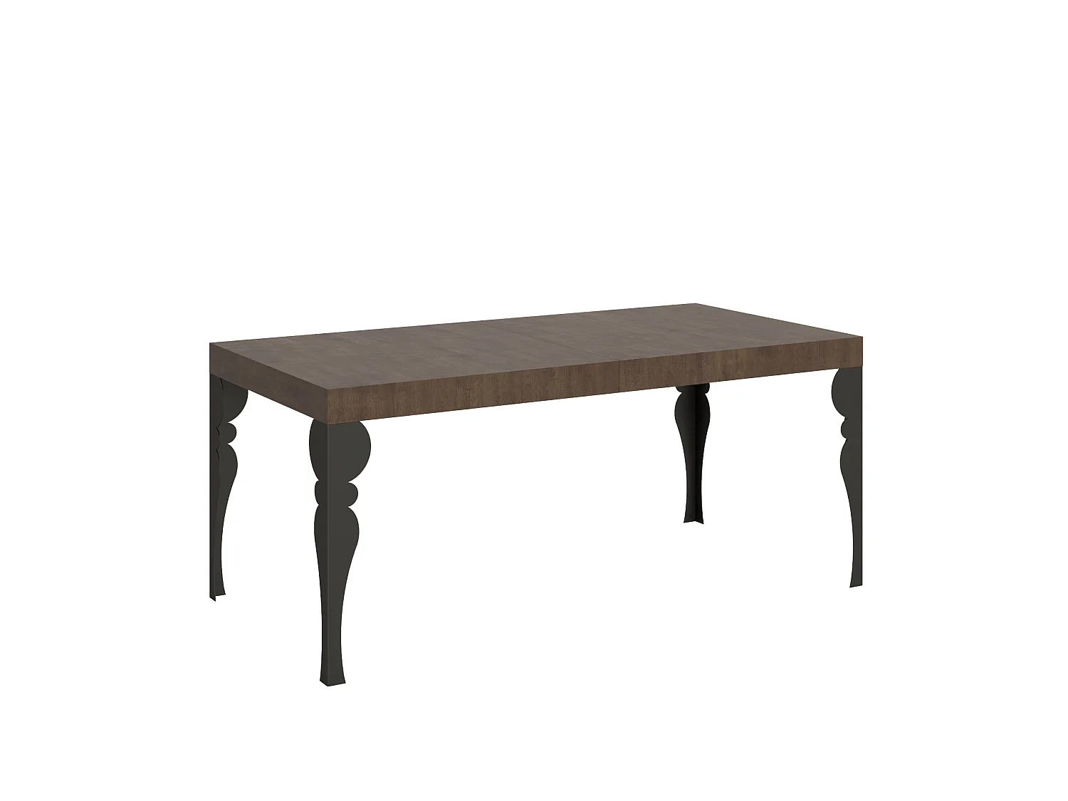 Udtræksbord 200/460x90 cm Paxon valnød med antracit ben