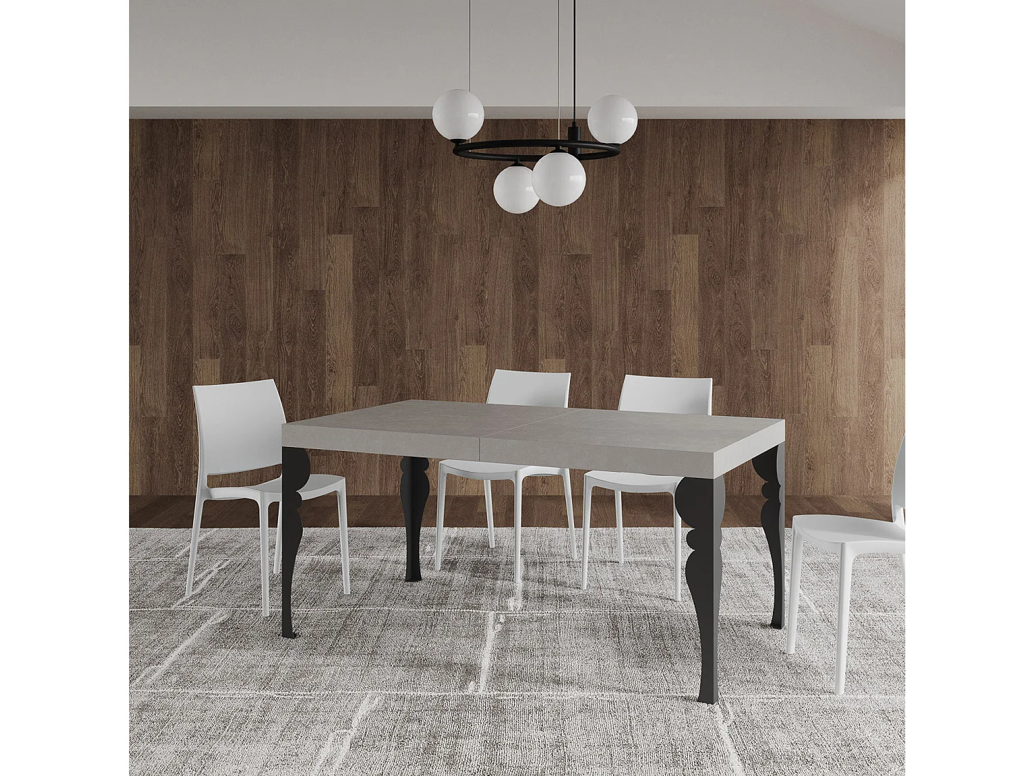 Stół rozkładany Paxon Cashmere 160/264x90 cm z nogami w kolorze antracytowym