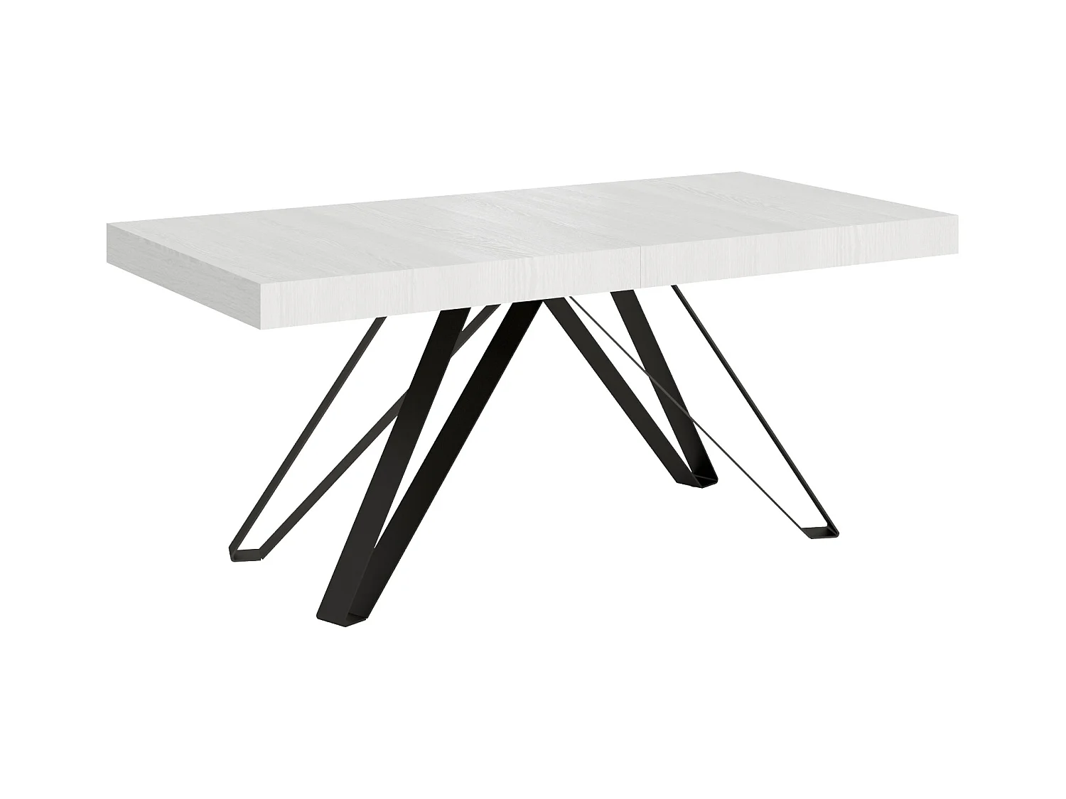 Uitschuifbare tafel 90x180/440 cm Terium eiken wit frame antraciet