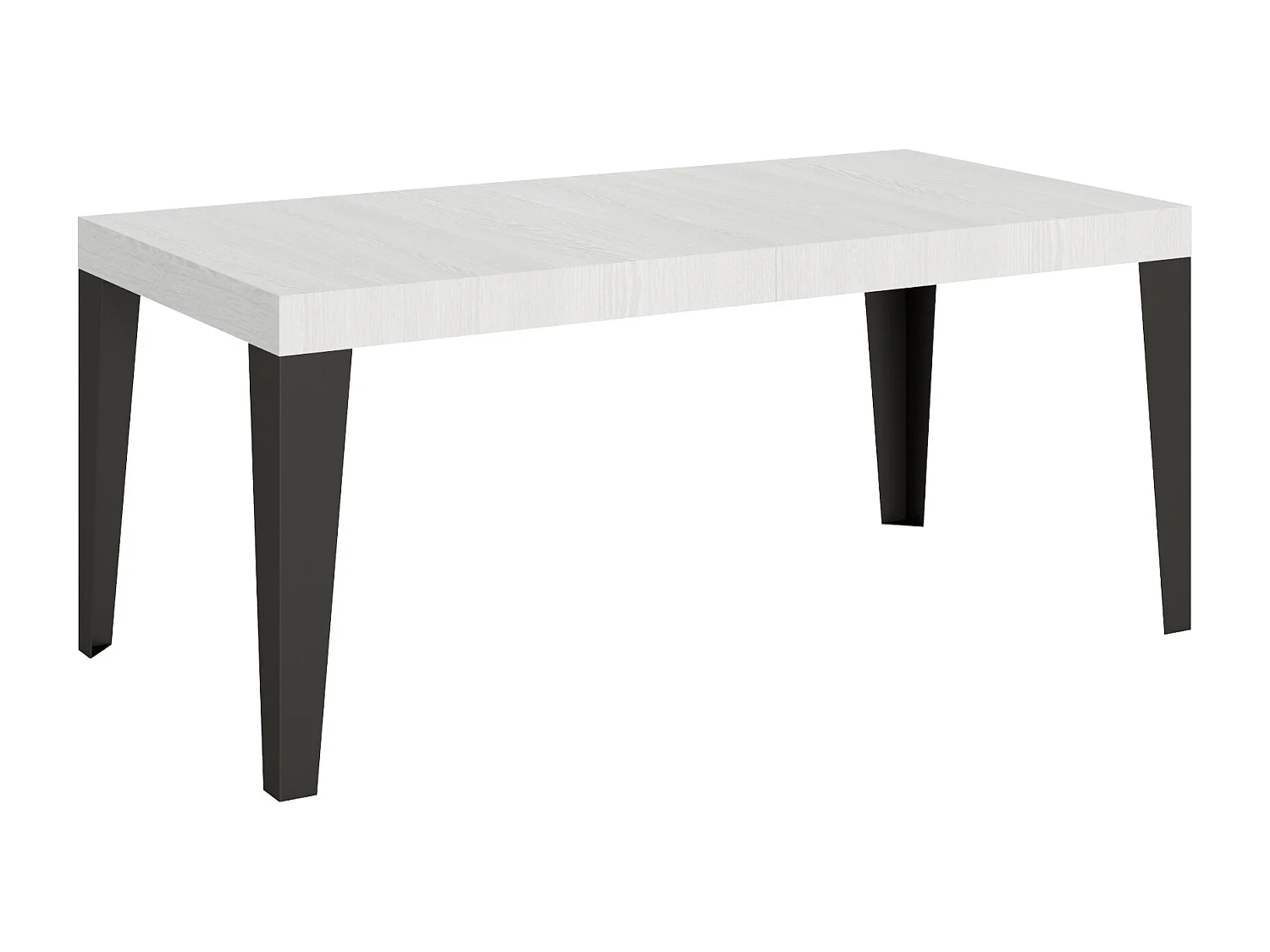 Table extensible 200/304x90 cm Flame frêne blanc pieds anthracite
