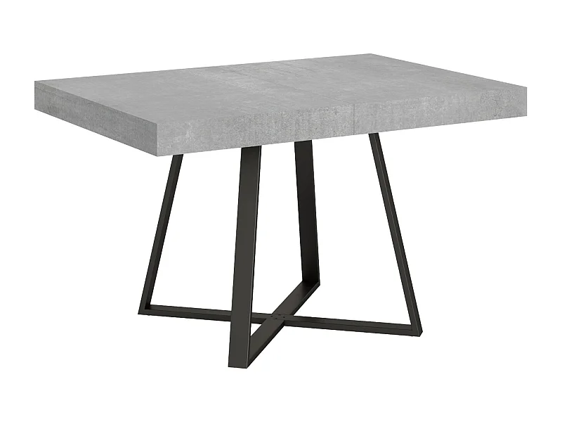 Uitschuifbare tafel 90x130/390 cm Abbraccio cement frame antraciet