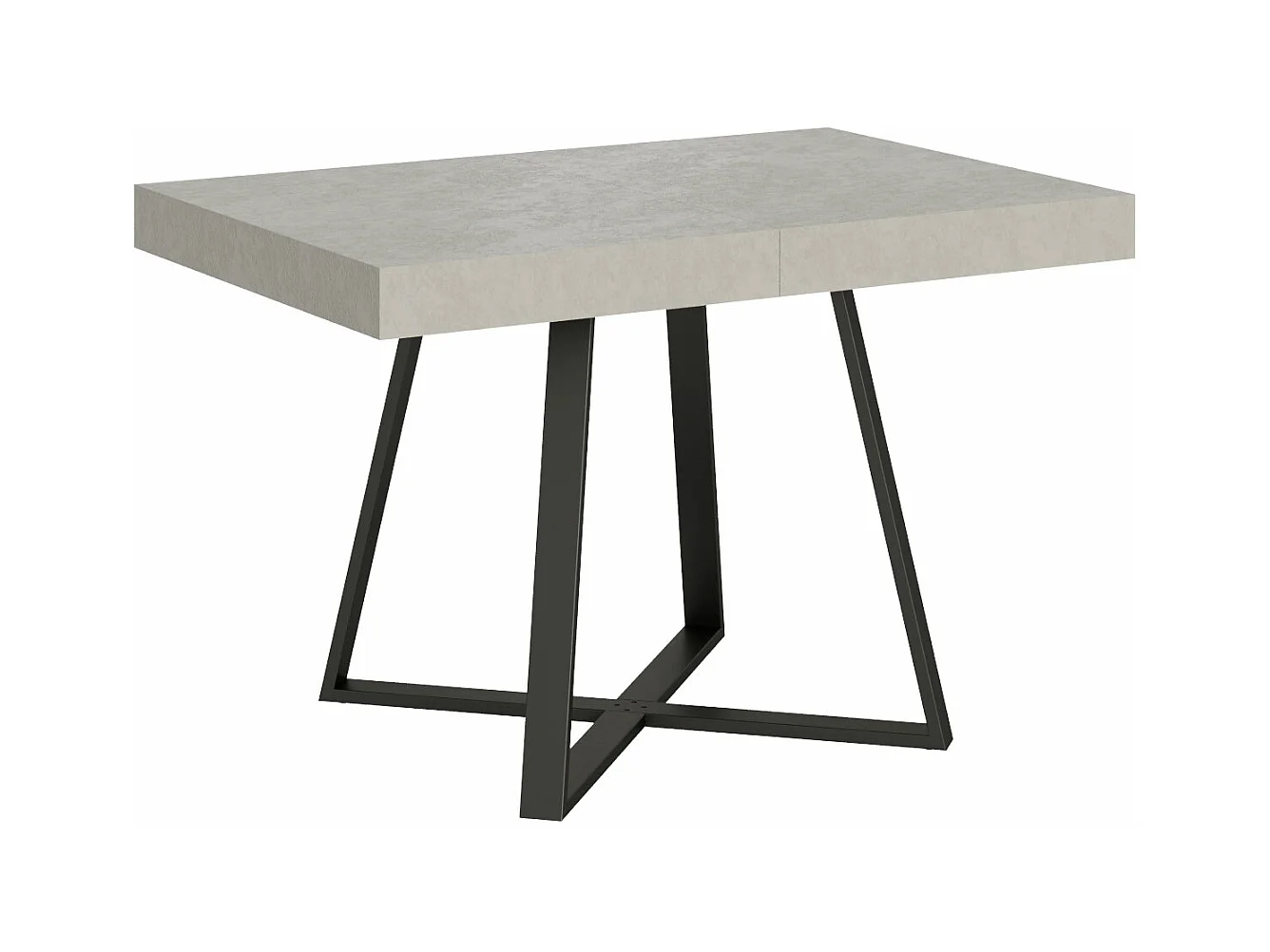 Table extensible 80x120/204 cm Abbraccio cachemire pieds anthracite