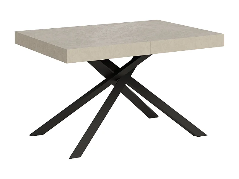 Table extensible 120/204x80 cm Karida cachemire pieds anthracite