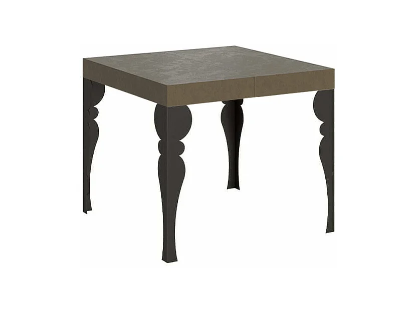 Table extensible 90x90/246 cm Paxon taupe pieds anthracite