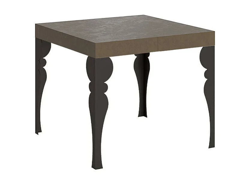 Table extensible 90/246x90 cm Paxon taupe pieds anthracite