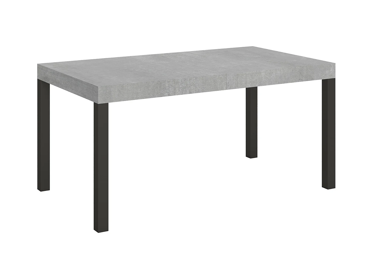 Table extensible 80x160/244 cm Everyday Gris Béton cadre Anthracite