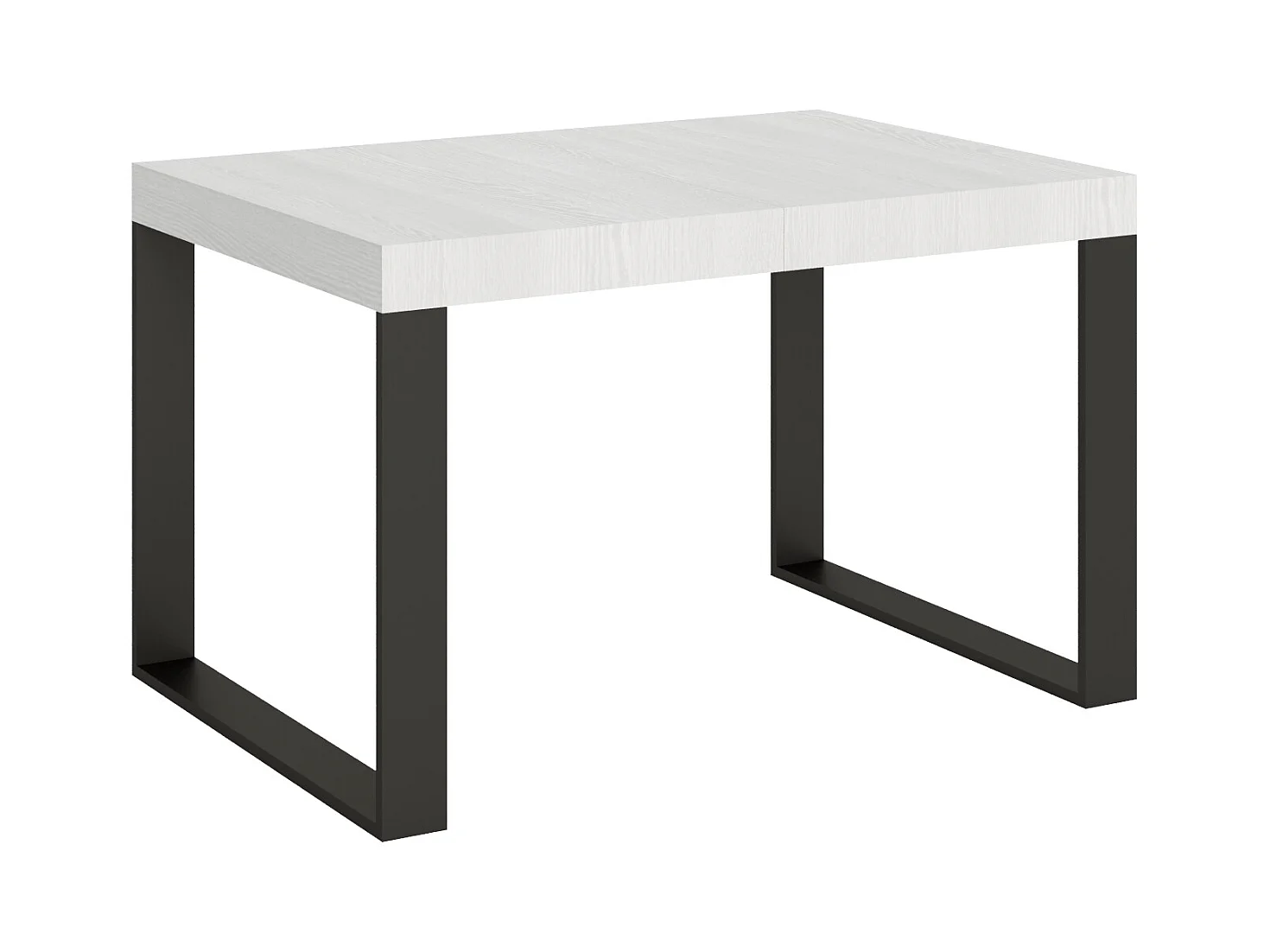 Table extensible 90x140/400 cm Tecno Frêne Blanc cadre Anthracite