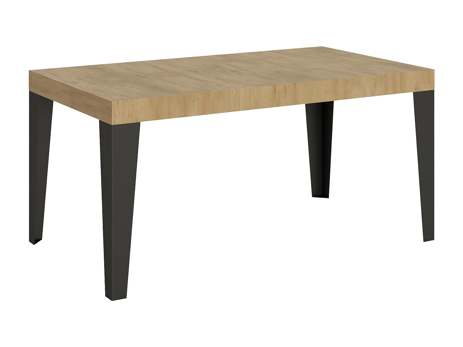 Mesa de jantar extensível 160/244x80 cm Flame carvalho natural pernas antracite