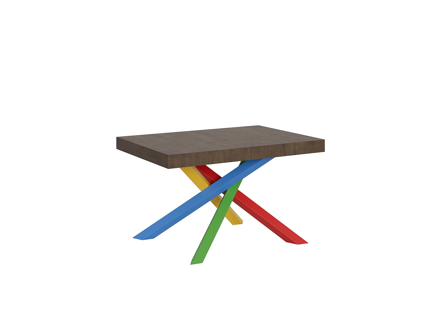 Stół rozkładany 140/400x90 cm Volantis Premium orzech nogi wielobarwny 4/B