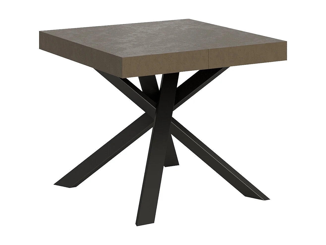 Table extensible 90/194x90 cm Clerk taupe pieds anthracite