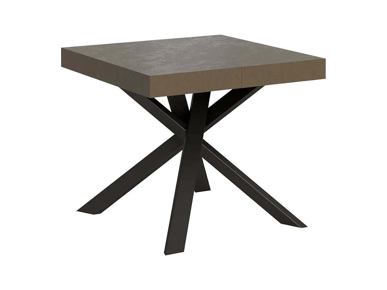 Table extensible 90x90/194 cm Clerk Taupe pieds Anthracite