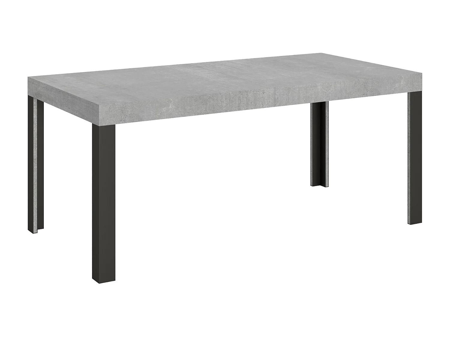 Mesa de jantar extensível 90x200/304 cm Linea Cimento quadro Antracite