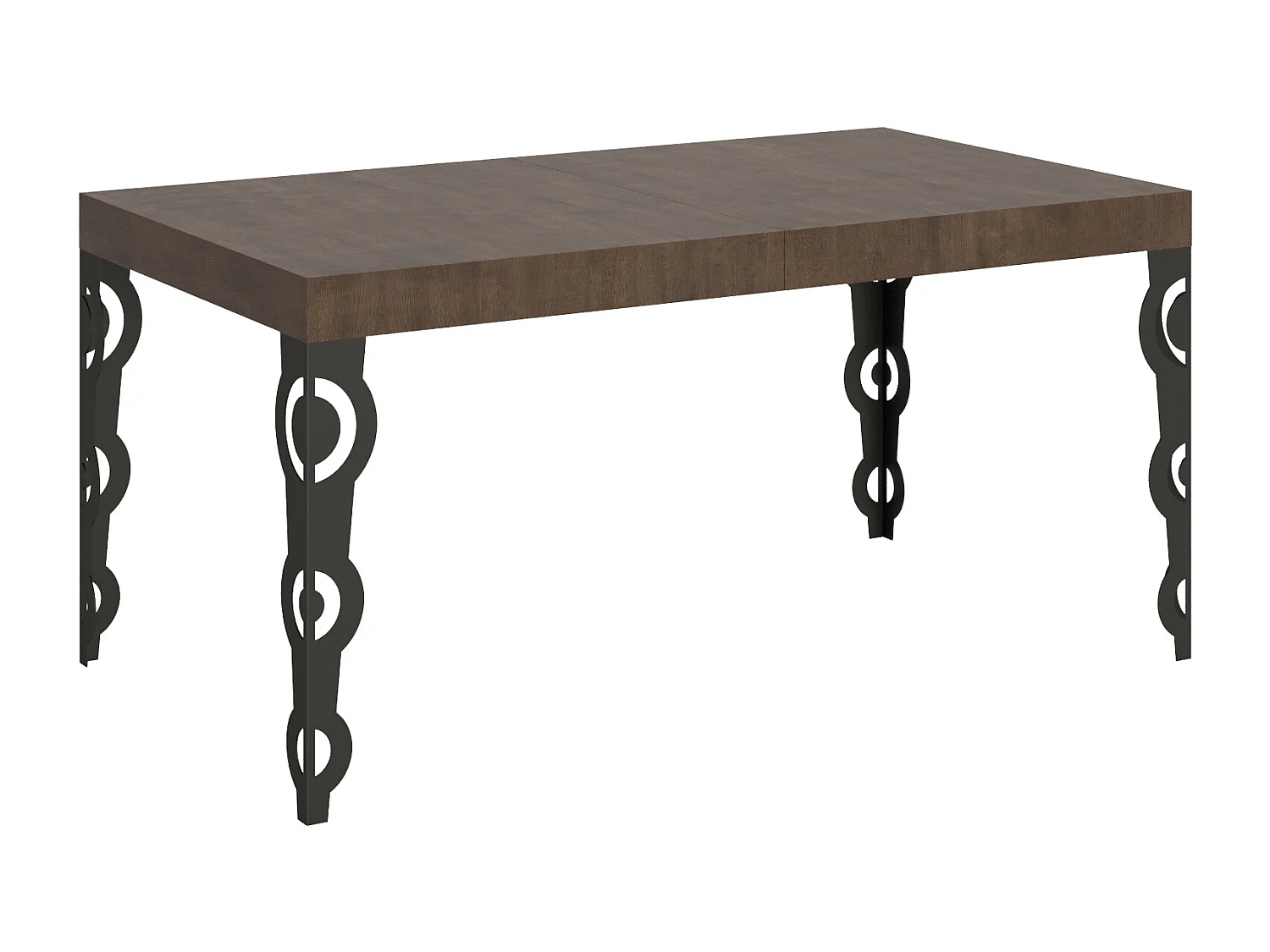 Table extensible 80x160/244 cm Karamay Noyer cadre Anthracite