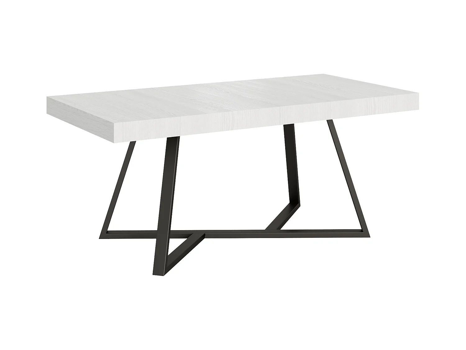 Uitschuifbare tafel 90x180/440 cm Booster eiken wit frame antraciet