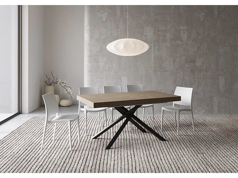 Ausziehtisch 160/420X90 cm Karida Taubengrau Tischbeine Anthrazit