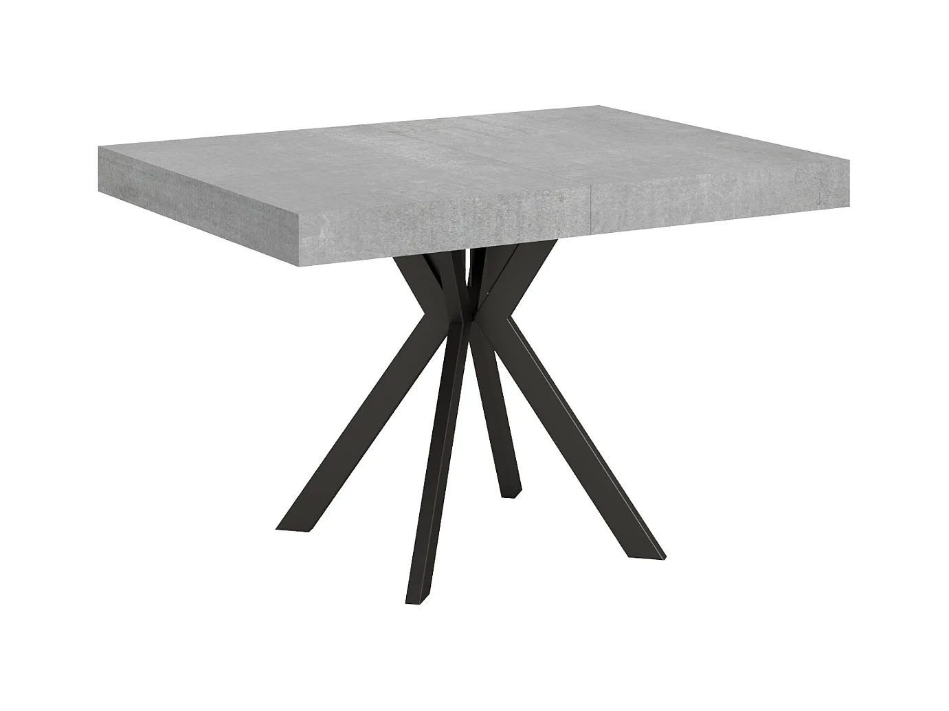 Table extensible 90x120/224 cm Dolcezza gris béton pieds anthracite