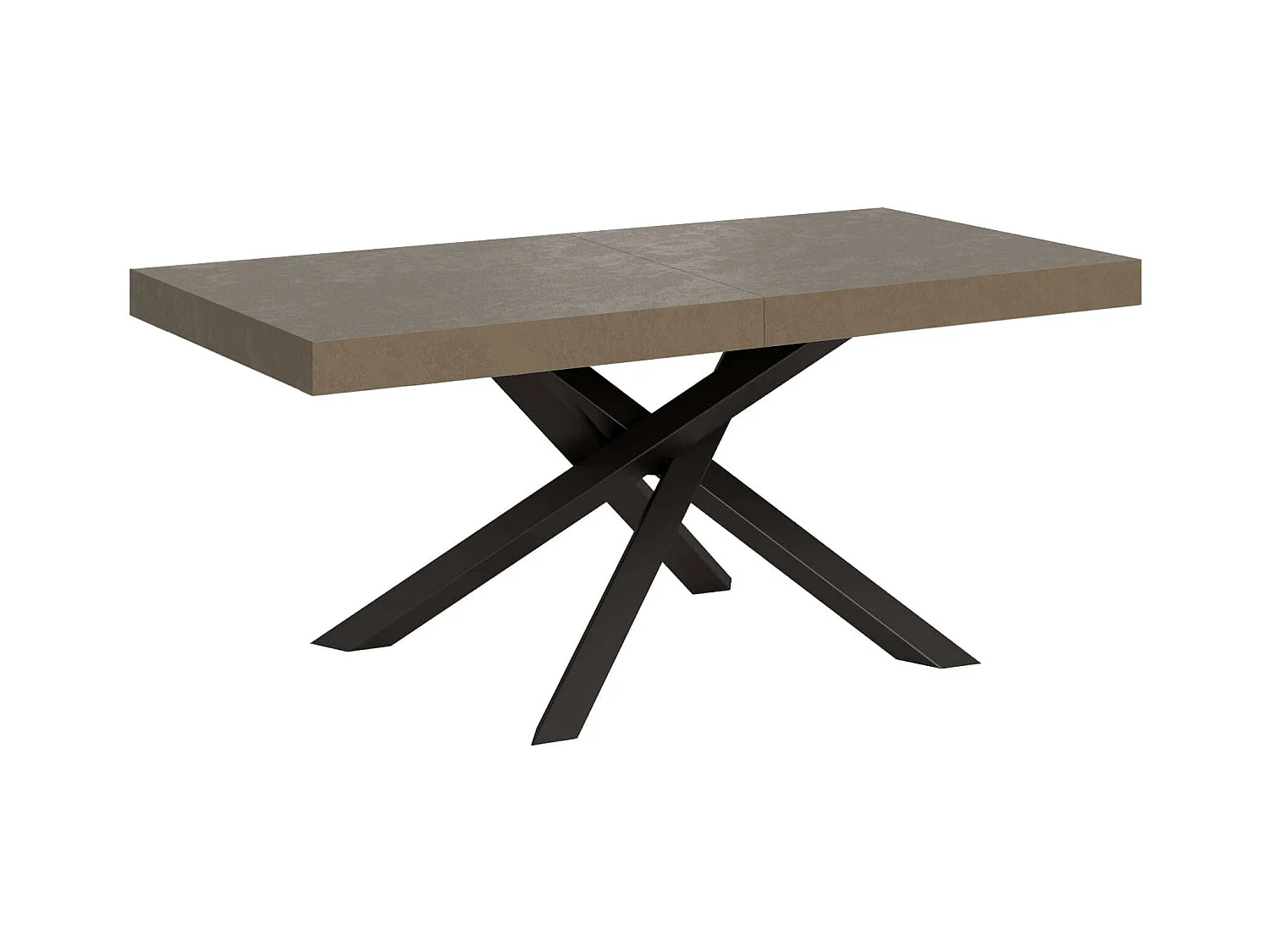 Table extensible 90x160/264 cm Volantis taupe pieds anthracite