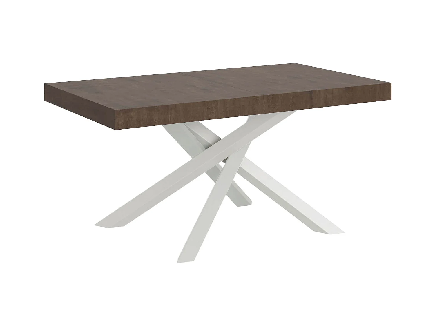 Table extensible 90x160/264 cm Volantis Noyer cadre blanc