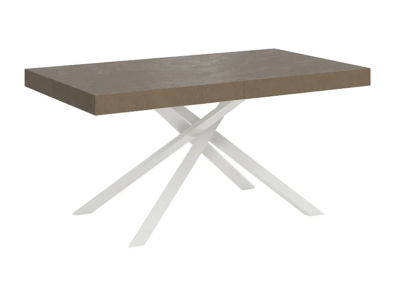 Uitschuifbare tafel 90x160/420 cm Karida taupe frame wit
