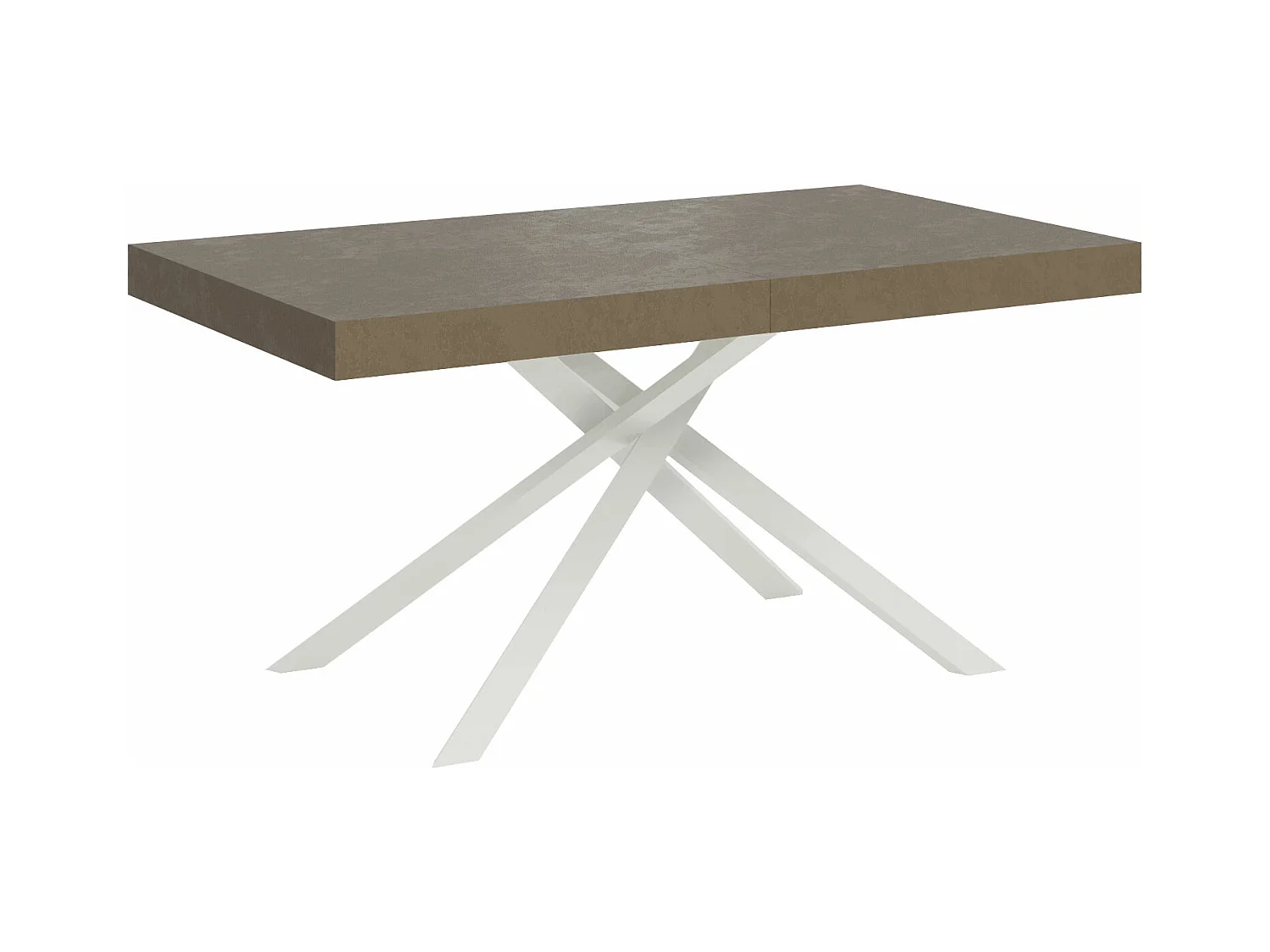 Uitschuifbare tafel 90x160/420 cm Karida taupe frame wit