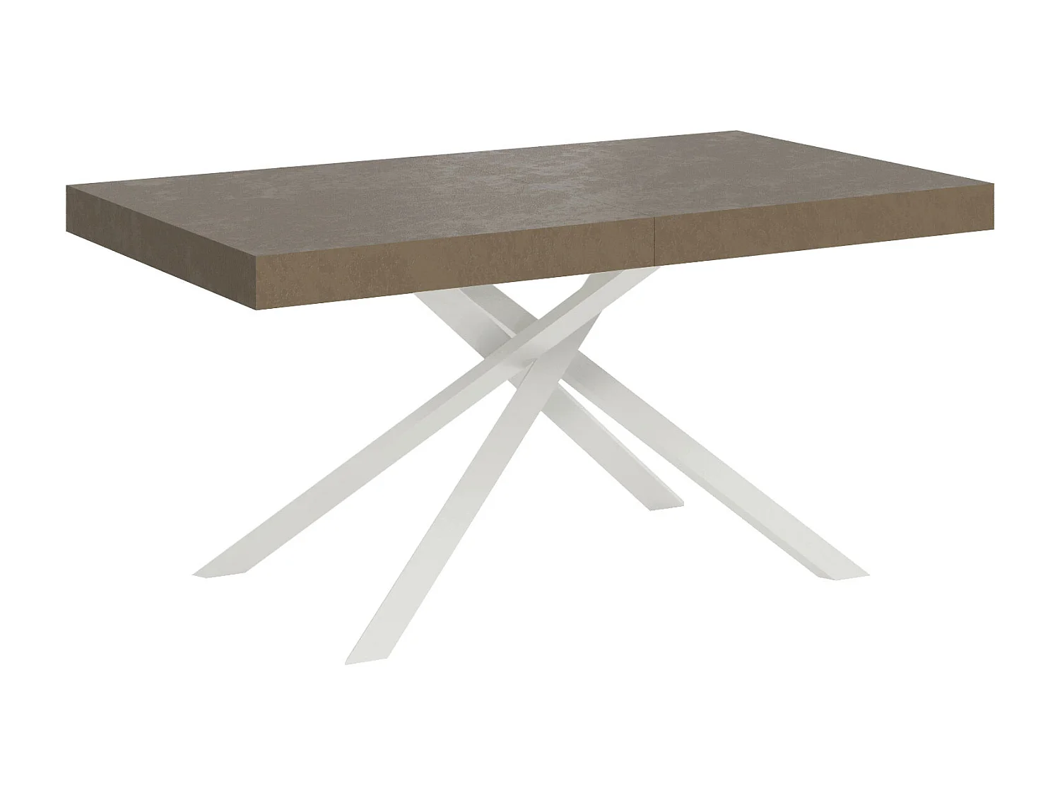 Table extensible 160/420X90 cm Karida taupe pieds blancs
