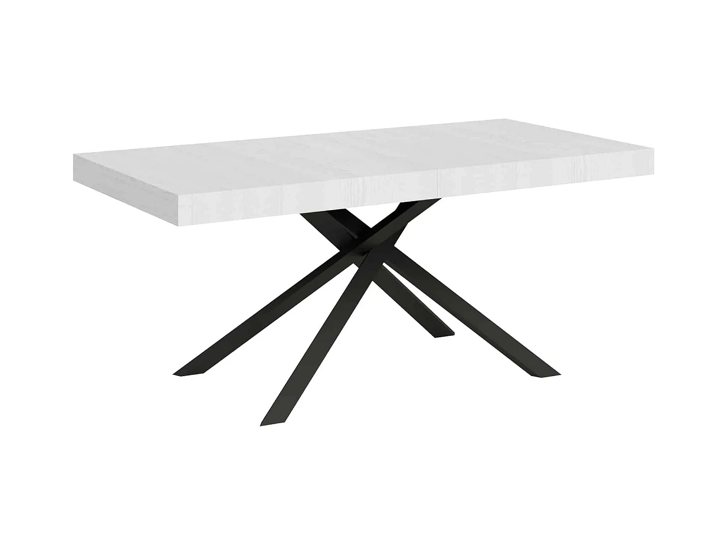Uitschuifbare tafel 90x200/304cm Karida eiken wit frame antraciet
