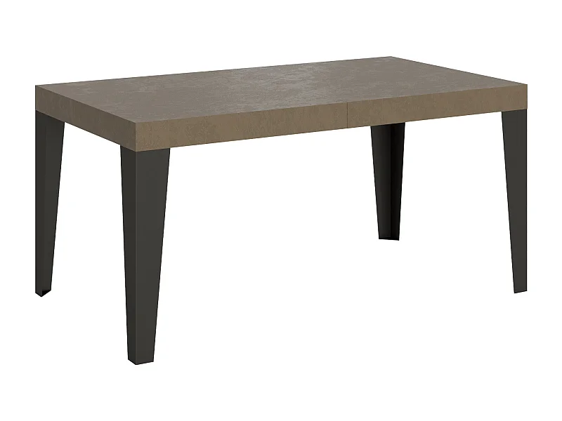 Table extensible 160/264x90 cm Flame taupe pieds anthracite