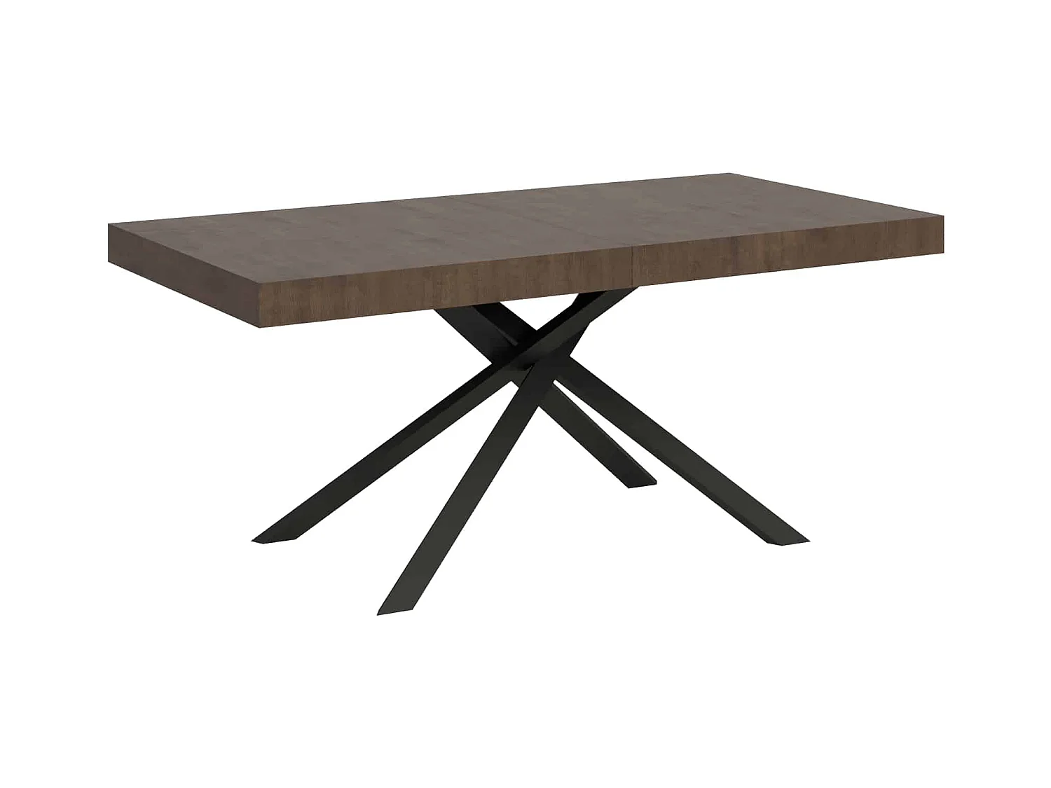 Table extensible 90x200/460cm Karida noyer pieds anthracite