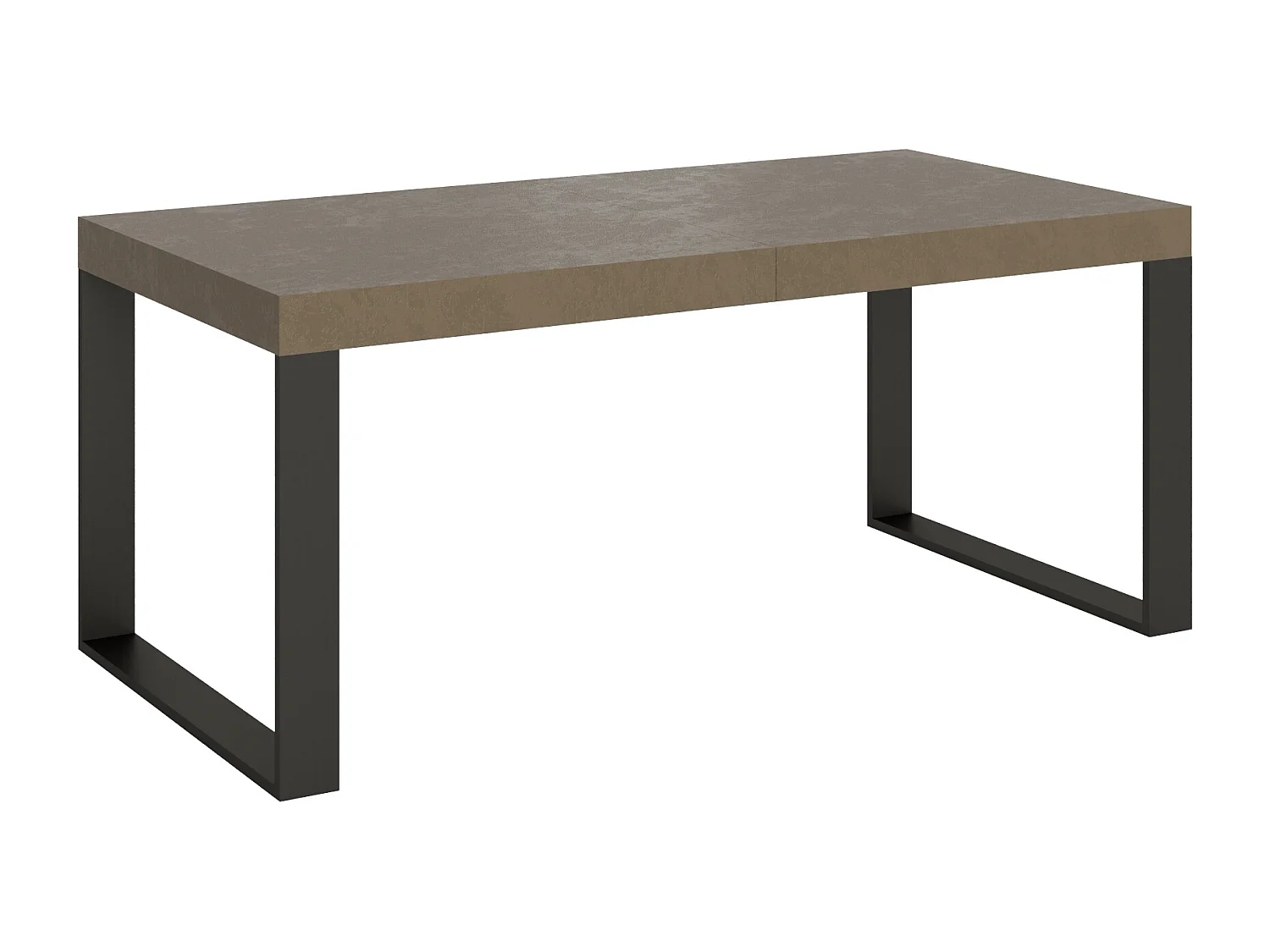 Uitschuifbare tafel 180/284x90 cm Tecno taupe met antraciete poten